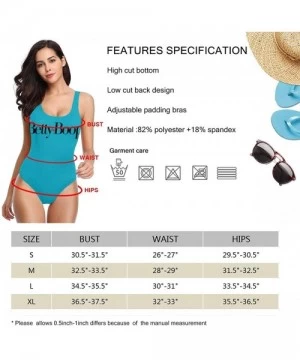 One-Pieces Moonder Bikinis Janet Jackson Womens One Piece Swimsuits White - Betty Boop 14 - CP19974Y5KX