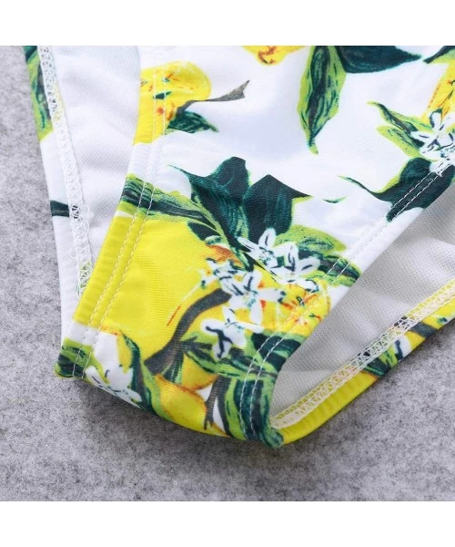 Sets Sexy Bikini for Women Floral Print Bikini Set Swimming Two Piece Swimsuits Swimwear Beach Suit - Yellow - CC18REERAQ0