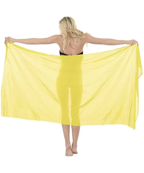 Cover-Ups Womens One Size Swimwear Pareo Sarong Bikini Coverups Wrap Embroidered - Autumn Yellow_d607 - CX11HMQZEIP