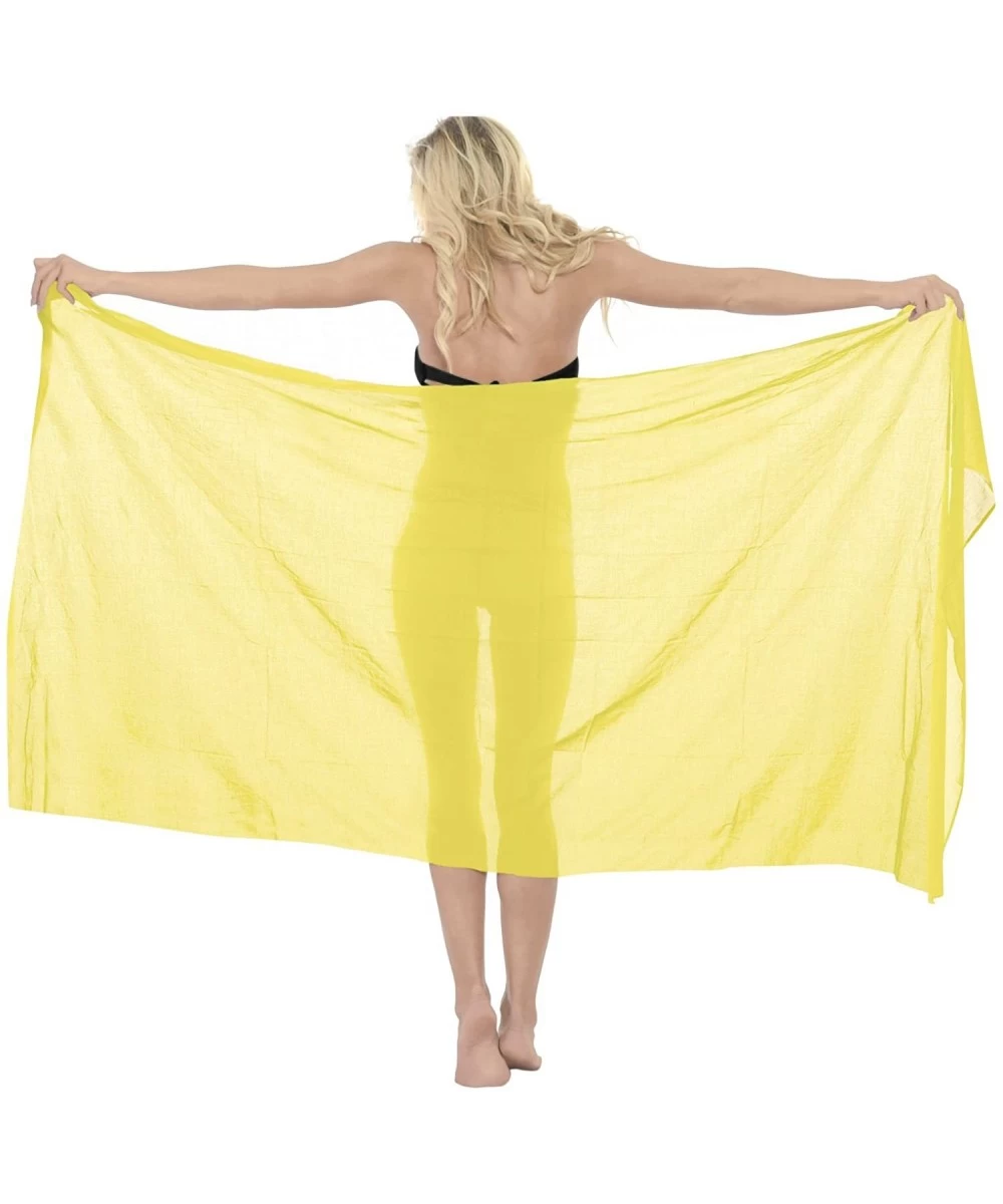 Cover-Ups Womens One Size Swimwear Pareo Sarong Bikini Coverups Wrap Embroidered - Autumn Yellow_d607 - CX11HMQZEIP