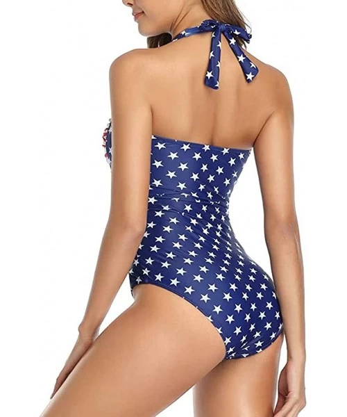 One-Pieces 4th-Of-July One Piece Monokini Tankini Swimsuit for Women American Flag Print Beachwear Swimwear Bikini Independen...