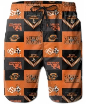 Board Shorts Men's Quick Dry Swim Shorts with Mesh Lining Swimwear Bathing Suits Beach Shorts - Oklahoma State Cowboys-6 - CS...