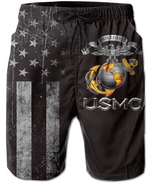 Board Shorts USMC Semper Fidelis Men's Boardshorts Swim Trunks Beach Athletic Shorts - CN18YK0R0NR