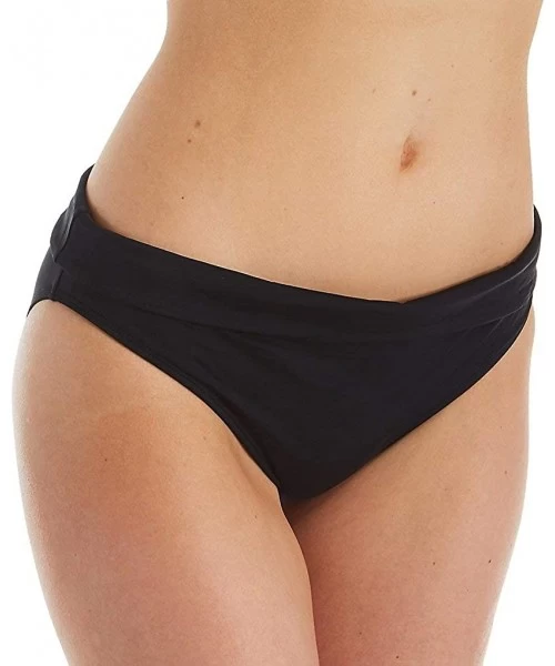 Bottoms Anya Riva Fold-Over Bikini Bottom - Black - C518WX0OR6X