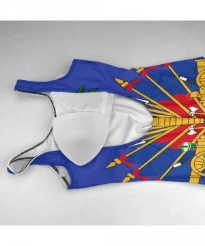 One-Pieces Coat of Arms of Haiti Ladie's One Piece Beach Swimwear Padded Backless Elastic Bathing Suit - Swimwear - CQ196O44UQD