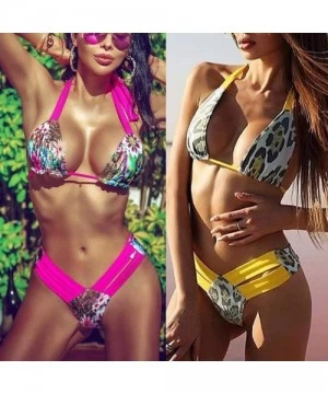 Sets Sexy Seductive Women's Bikini Suit Bandages Tie-Up Bra Bra Bikini Thong Swimsuit Monokini Swimwear - Yellow - CL18NUZSWZT