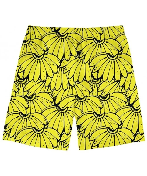 Trunks Men's Swim Trunks Quick Dry Bathing Suits Sur Beach Holiday Party Board Shorts with Mesh Lining - Banana - CW18Q25IME2