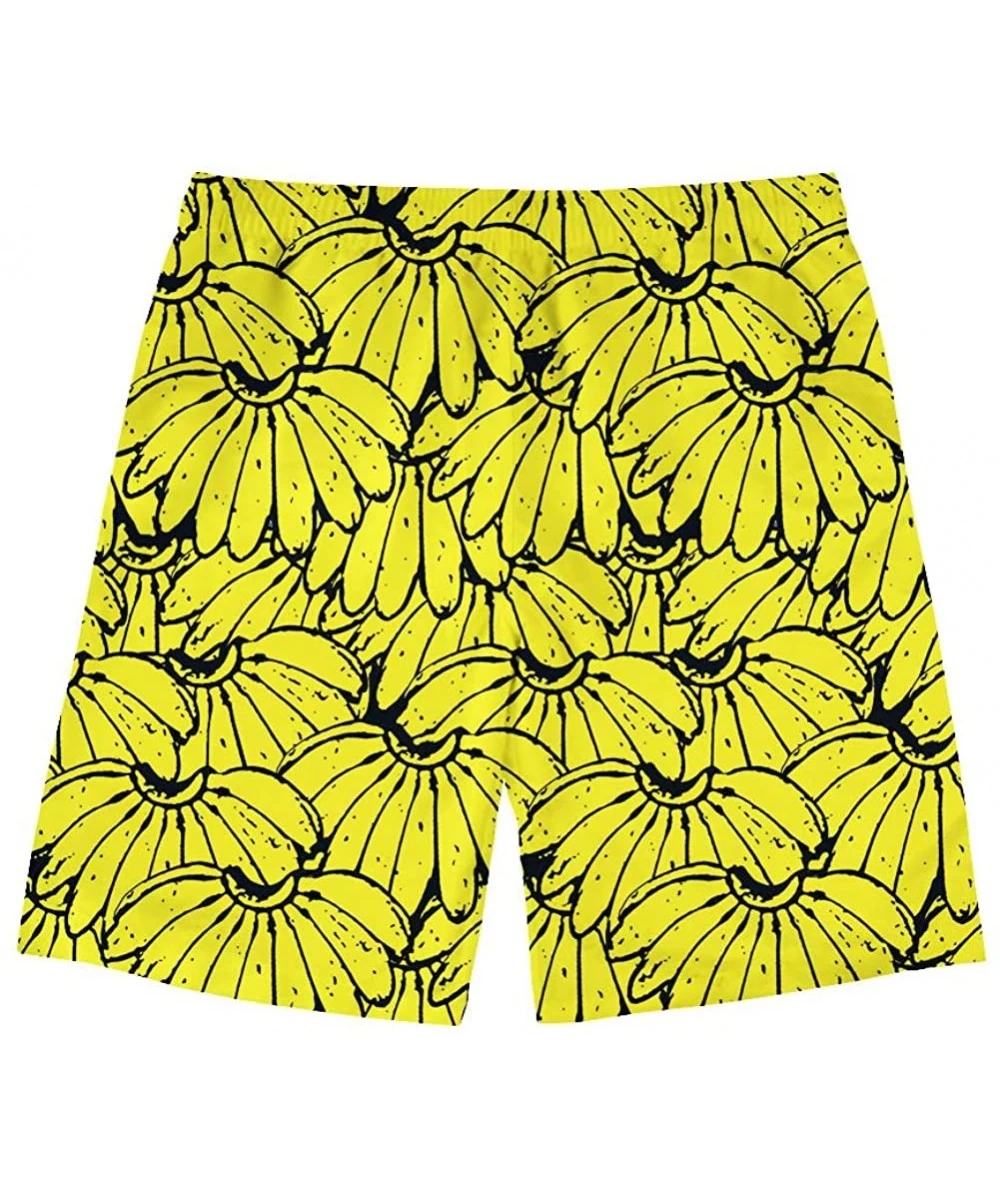 Trunks Men's Swim Trunks Quick Dry Bathing Suits Sur Beach Holiday Party Board Shorts with Mesh Lining - Banana - CW18Q25IME2