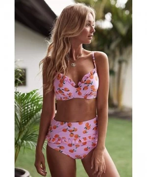 Sets Women's Summer Color Two Piece Bikini Set - Pink - CV1964CY4E3