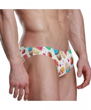 Briefs Watercolor Cupcake Strawberry Mens Swim Trunks Sport Swim Brief Thong Bikini Swimsuit - As Pattern - CS18WTH3R5I