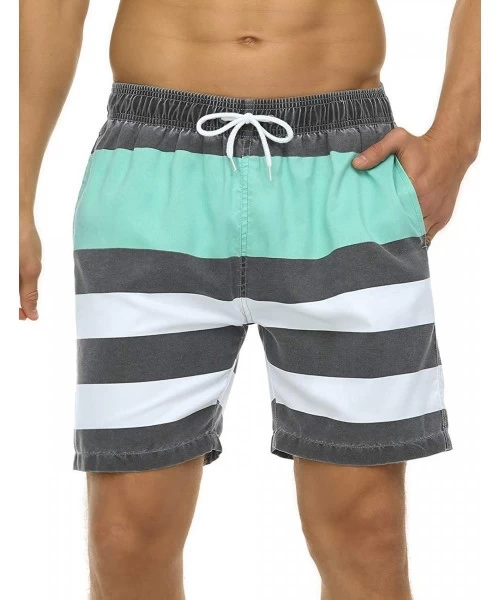 Trunks Men's Swim Trunks Retro Quick Dry Soft Washed Full Liner Casual Shorts - 331-green - CG194YRQGYZ