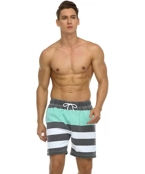 Trunks Men's Swim Trunks Retro Quick Dry Soft Washed Full Liner Casual Shorts - 331-green - CG194YRQGYZ