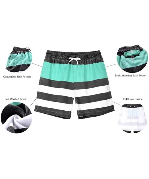 Trunks Men's Swim Trunks Retro Quick Dry Soft Washed Full Liner Casual Shorts - 331-green - CG194YRQGYZ