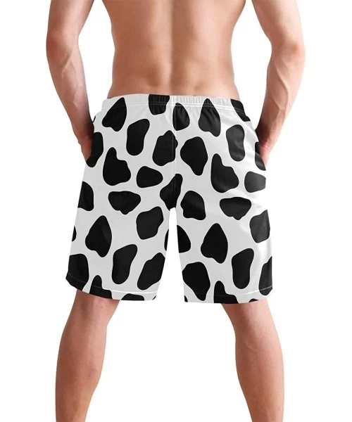 Board Shorts Men's Swim Trunks Butterfly Swan Phoenix Fairy Quick Dry Beach Board Shorts with Pockets - Milk Cow Texture - CC...