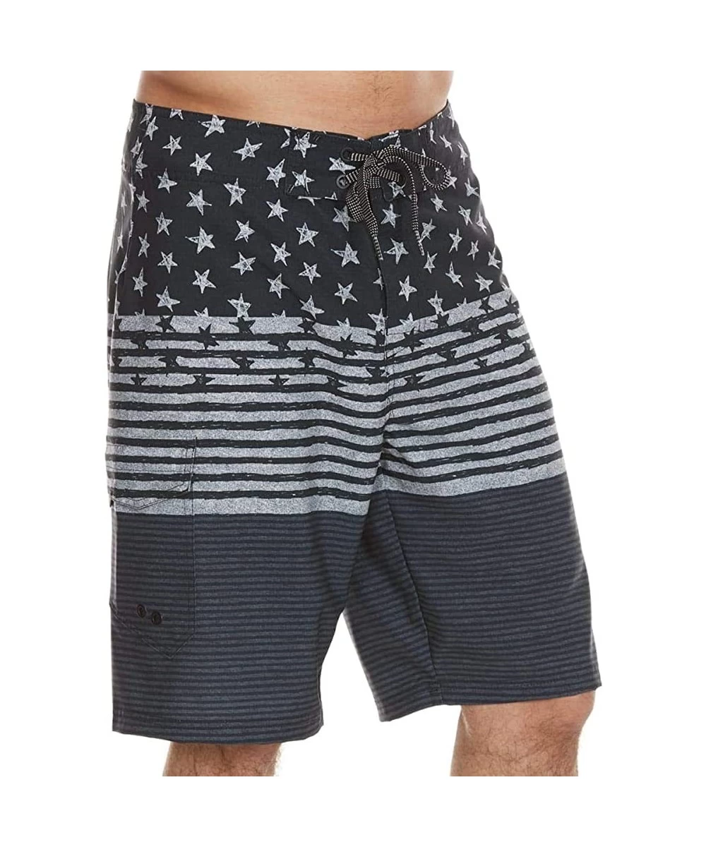 Board Shorts Men's Stretch Board Shorts Swim Trunks - Grey - CJ1884WZHY8