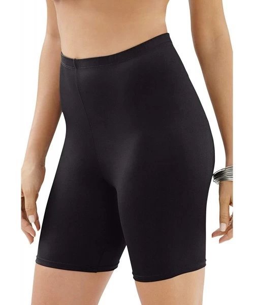 Board Shorts Women's Plus Size Swim Bike Short Swimsuit Bottoms - Black (2264) - C818QXZ8TZ7