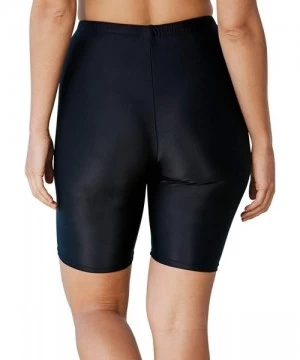 Board Shorts Women's Plus Size Swim Bike Short Swimsuit Bottoms - Black (2264) - C818QXZ8TZ7