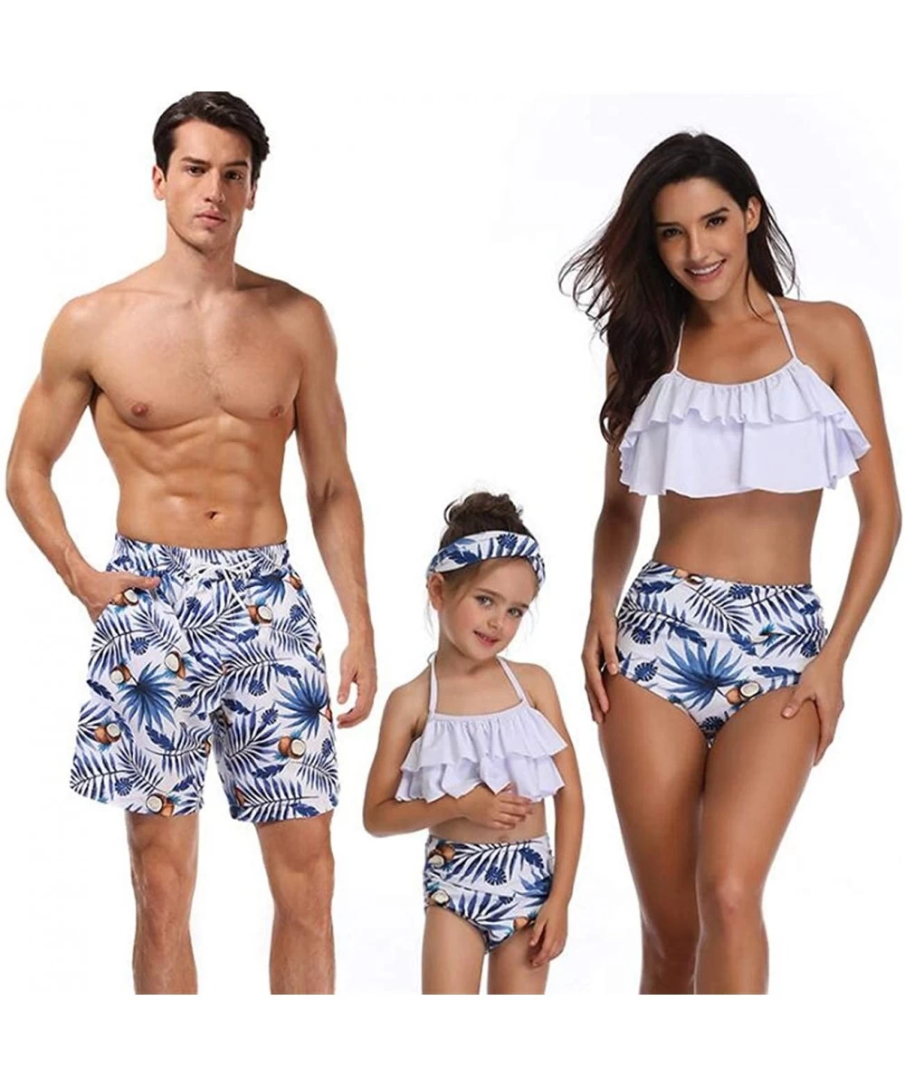 One-Pieces Family Matching Swimsuit Printed Ruffles Monokini Off Shoulder Bathing Suit - Style One - CX18RASIQI0