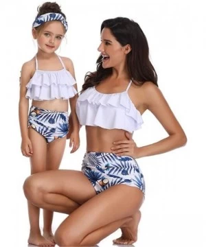 One-Pieces Family Matching Swimsuit Printed Ruffles Monokini Off Shoulder Bathing Suit - Style One - CX18RASIQI0