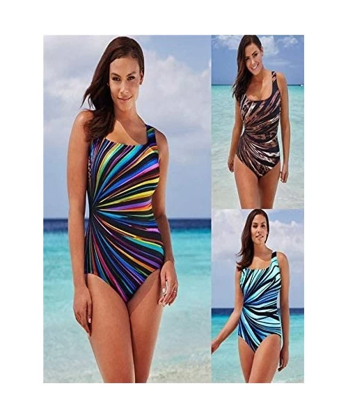 Bottoms Swimsuits for Women Two Piece Bathing Suits Ruffled Flounce Top with High Waisted Bottom Bikini Set B multicolor - CF...