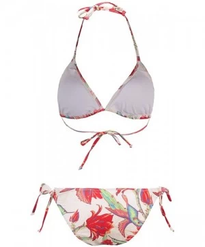 Sets Women's Halter Swimwear Printed Two Piece Bikini Sets - Off-white - CK18DACT0CC