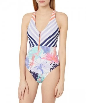 One-Pieces Women's Zip Front One Piece Swimsuit - Multi//in the Mix - CW18Y24SKRS