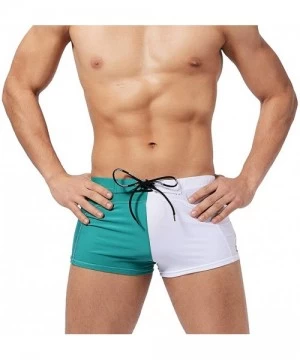 Racing Men's Swim Trunks Drawstring Quick Dry Nylon Swimming Briefs - A-greenwhite - CH18UE5Q50Z