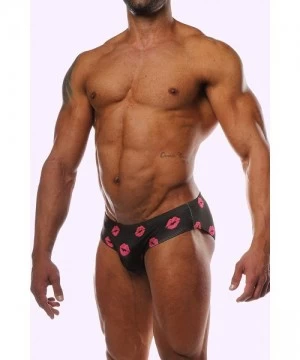 Briefs Men's Swimsuit Fun Bikini Briefs Swimwear - Kisses - C318U3NZ9TG