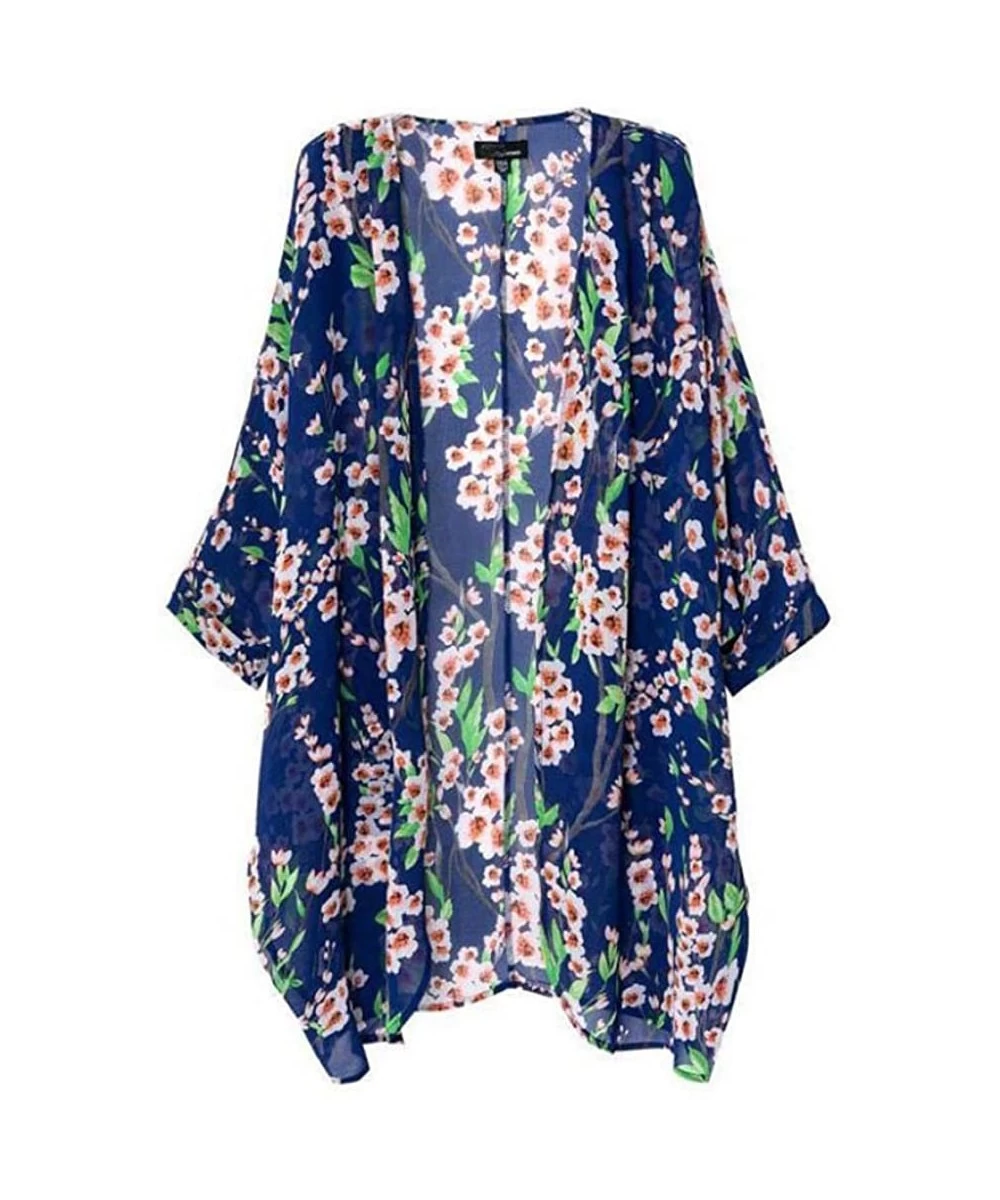 Cover-Ups Women Kimono Kaftan Cardigan Loose Chiffon Bikini Cover Up - A3 - CZ12F9WNB8X