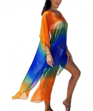 Cover-Ups Women's Swimwear Turkish Kaftans Swimsuit Cover up Caftan Beach Long Dress - Colorful 1 - C518S6OSZE5