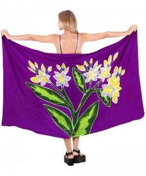 Cover-Ups Women's Swimsuit Cover Up Beach Sarong Wrap Maxi Skirt Tie Hand Paint - Autumn Purple_o633 - CF129WXBZZB