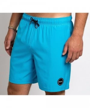 Trunks Nomad Swim Trunks Recylced Men's Quick Dry 4 Way Stretch 18" Swimsuit - Cyan - CF18EYELCNH