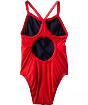 Racing Sport Girls' Solid Diamondback Swim Suit - Red - CU1117OXCNR