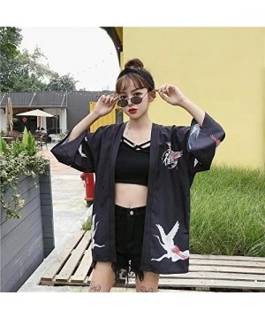 Cover-Ups Summer Womens Beach Kimono Wear Cover up Swimwear Beachwear Bikini Cardigan - Black 13 - CF198MTDC45