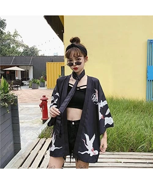 Cover-Ups Summer Womens Beach Kimono Wear Cover up Swimwear Beachwear Bikini Cardigan - Black 13 - CF198MTDC45