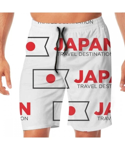 Board Shorts Men Beach Shorts Swim Trunks USA Theme United States America Swimsuit Pants - Japan Japanese National Flag - CZ1...