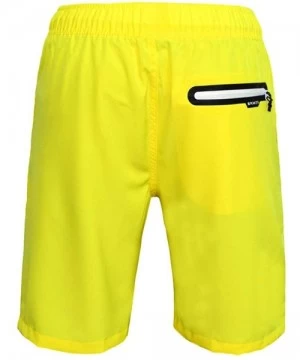 Trunks Men's Quick Dry Swim Trunks Beach Shorts with Mesh Lining - Yellow Coconut Tree - C618QYGG06M