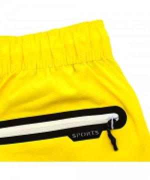 Trunks Men's Quick Dry Swim Trunks Beach Shorts with Mesh Lining - Yellow Coconut Tree - C618QYGG06M