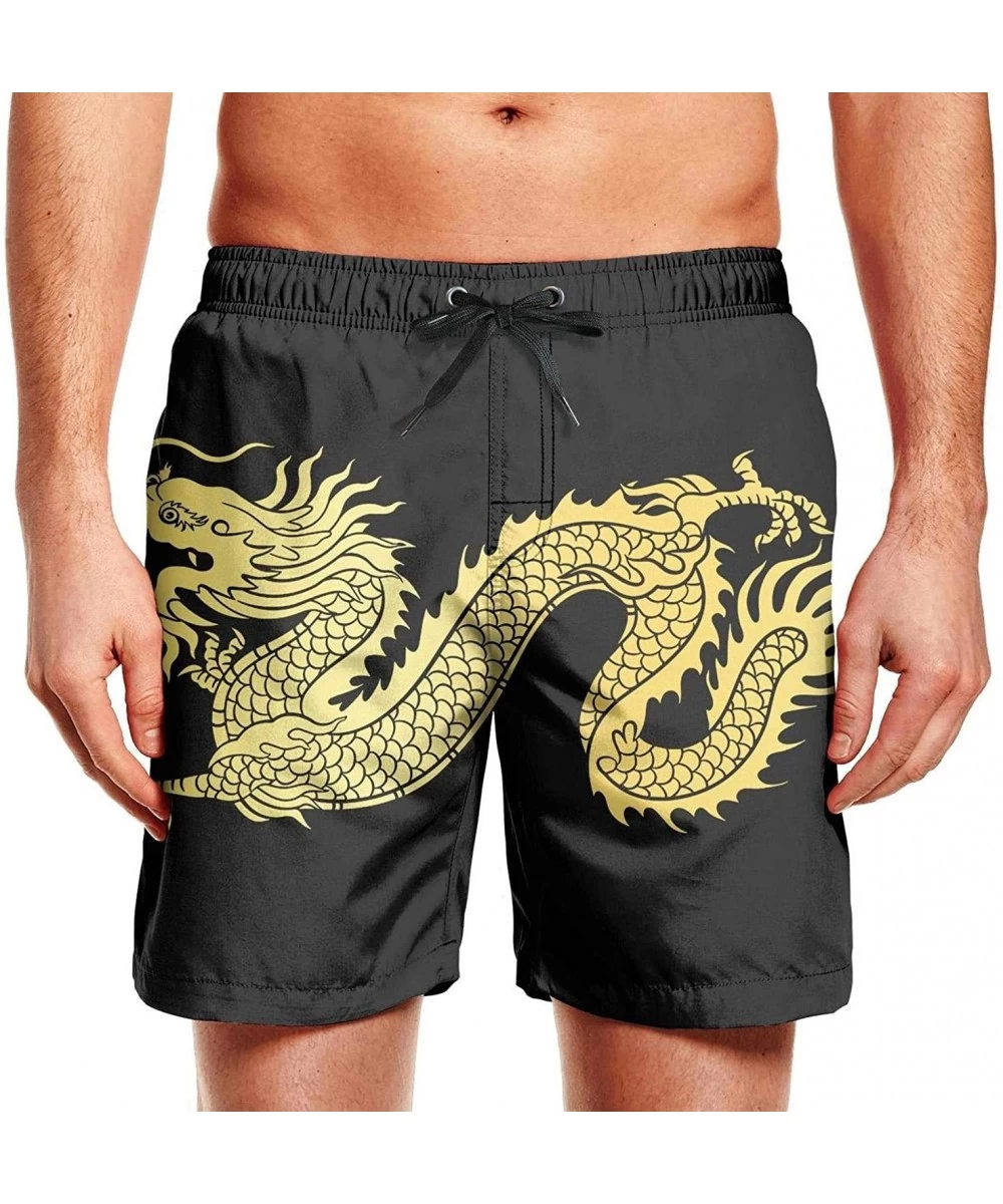 Board Shorts Mens Summer Cool Quick Dry Board Shorts Cartoon Turtle Swim Trunks Bathing Suit with Side Pockets Mesh Lining - ...