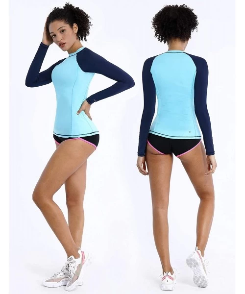 Rash Guards Long/Short Sleeve Rashguard for Women UPF 50+ Sun Protection Swim Shirts Swimsuit Swim Top Surfing Swimwear - Col...