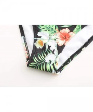 Sets Women's Two Piece Swimsuit Flower Hawaiian Bikini Sets - Green - C318YET970C