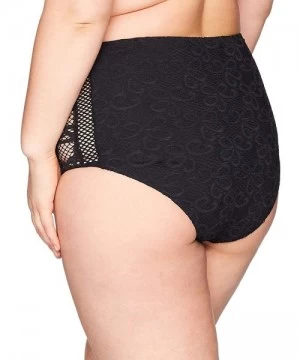 Tankinis Women's Plus Size Captured High Waist Bikini Bottom - Black - CS1868Y3WQO