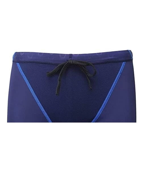 Racing Men's Swim Trunk Quick Dry Rapid Swim Splice Square Solid Jammer Swim Suit - Blue_02 - C3182YW9SAG