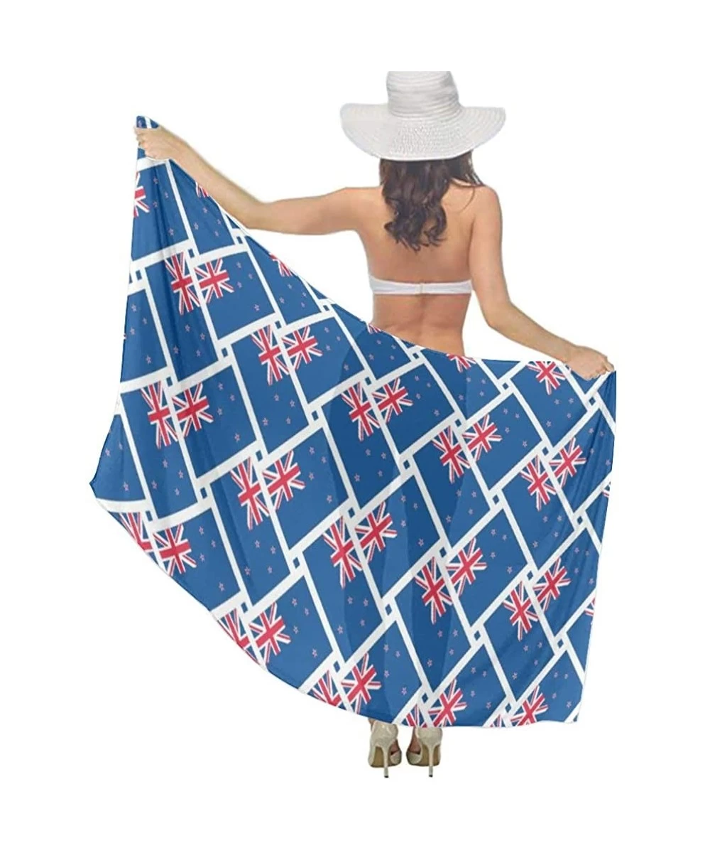 Cover-Ups Women Girls Beach Swimsuit Cover Up Fashion Wedding Party Shawl Wrap - New Zealand Flag - C1196SSORL6