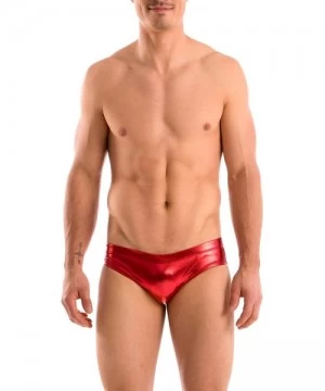 Briefs Mens Hot Body Bikini Swimsuit - Liquid Red - C91156KIWP1