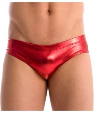 Briefs Mens Hot Body Bikini Swimsuit - Liquid Red - C91156KIWP1