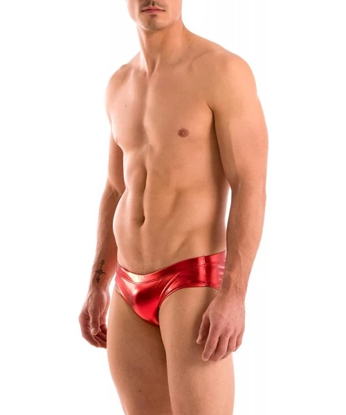 Briefs Mens Hot Body Bikini Swimsuit - Liquid Red - C91156KIWP1