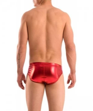 Briefs Mens Hot Body Bikini Swimsuit - Liquid Red - C91156KIWP1