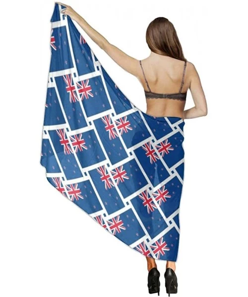 Cover-Ups Women Girls Beach Swimsuit Cover Up Fashion Wedding Party Shawl Wrap - New Zealand Flag - C1196SSORL6