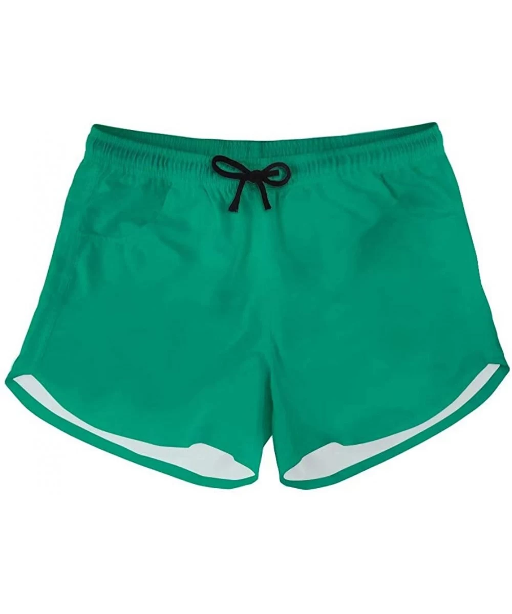 Board Shorts Womens Board Short Side Pocket Swim Bottom Trunks Quick Dry - Green - CI18RXQ2I5C